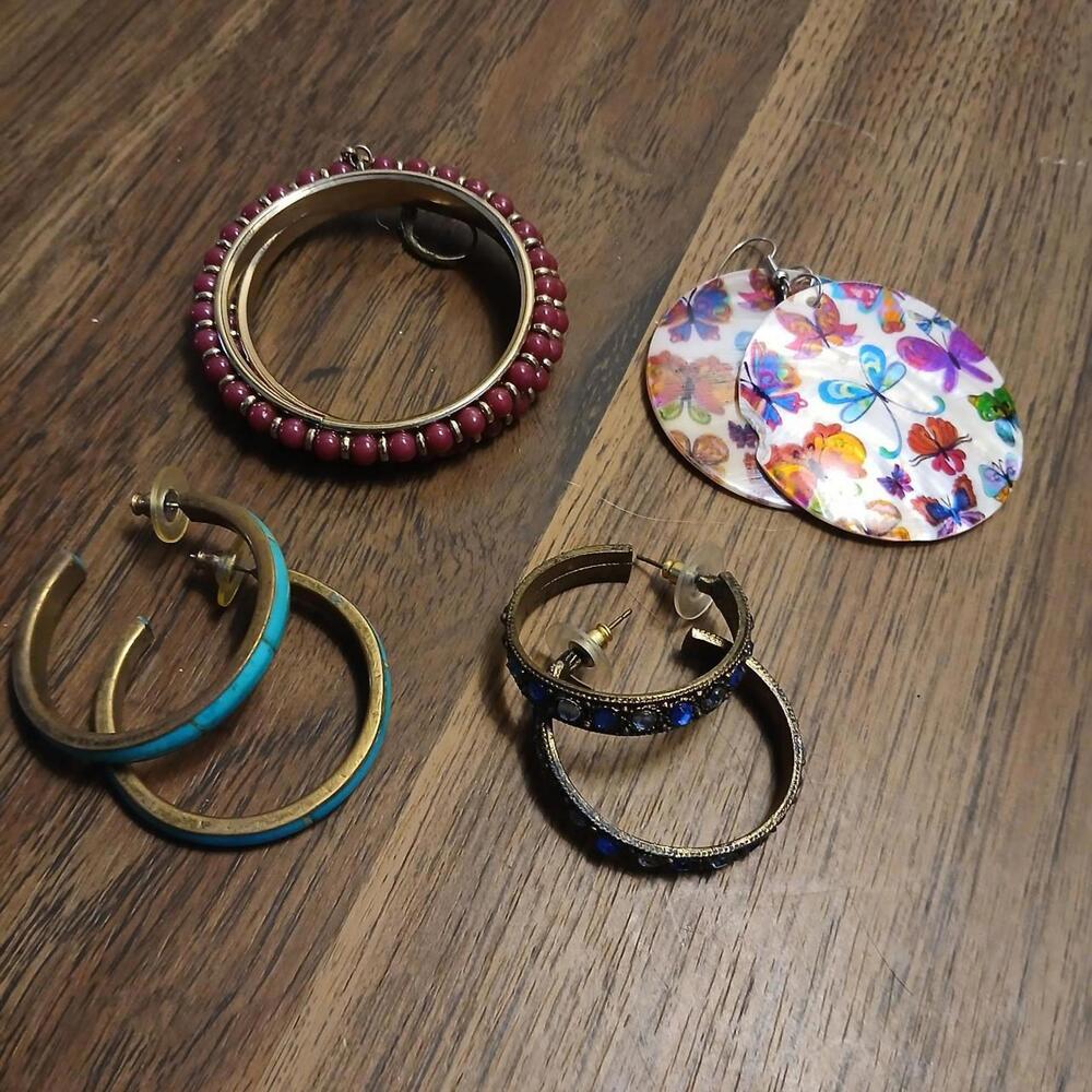 Bundle of 4‎ pairs colorful boho earrings